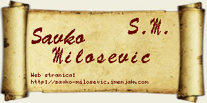 Savko Milošević vizit kartica